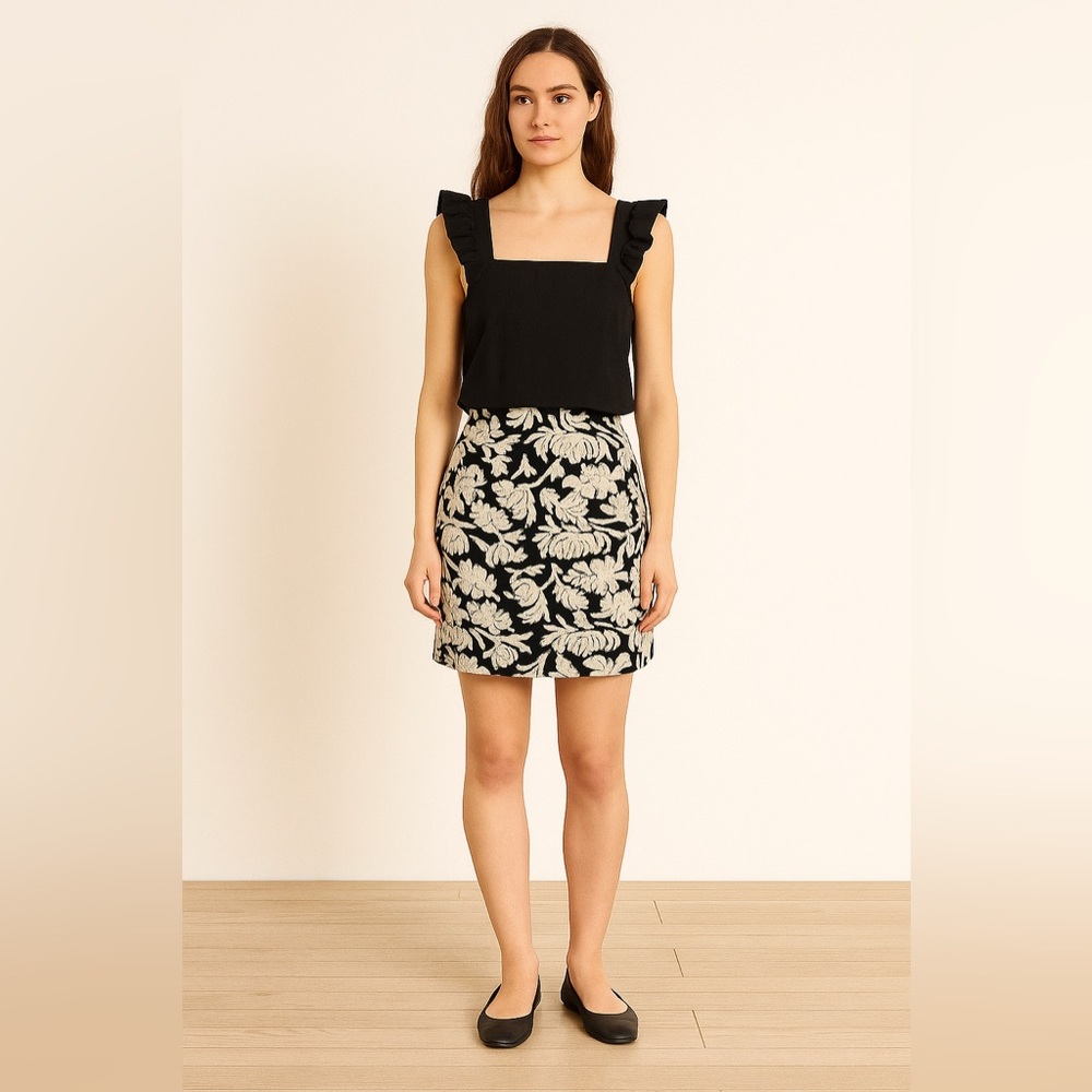 RACHEL Rachel Roy Raised Floral Wool Blend Classic Mini Skirt Women’s Size 4